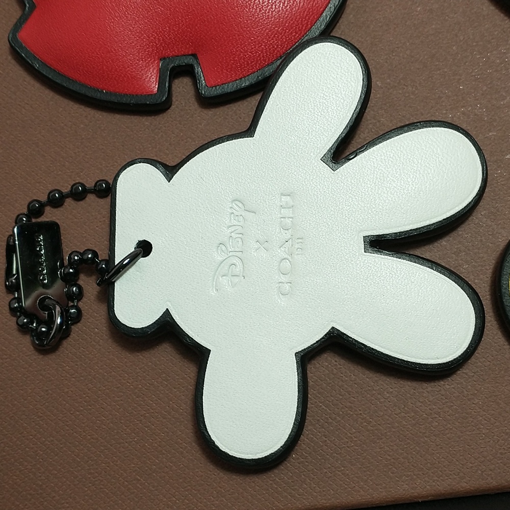 Disney x Coach Mickey Mouse Keychain / Bag Charm Set + Matching Stickers - Picture 2 of 10